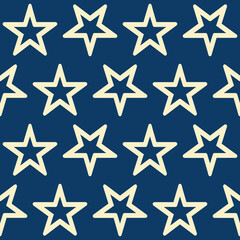 Obraz premium Holiday background, seamless pattern with stars. Vector illustration in this file format can change the color of the image.