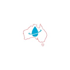 Australia water logo icon isolated on white background