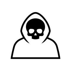 Grim Reaper line icon isolated on white background.