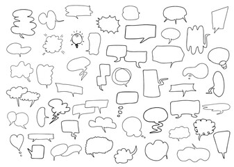 Speech bubbles drawing, chat, inbox, dialog, message. Vector illustration