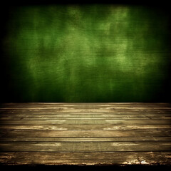 Green wooden floor 
