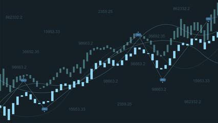 Business finance, stock market, forex trading and financial chart investment concept background. Up trend and bullish point.