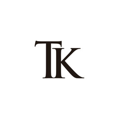 letter tk simple modern design linked font logo vector