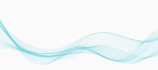 Abstract vector background with smooth color wave. Smoke wavy lines. Vector blue waves background