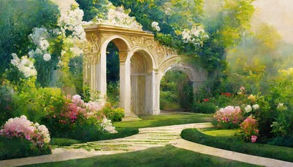 Fototapeta na wymiar Painting of Garden