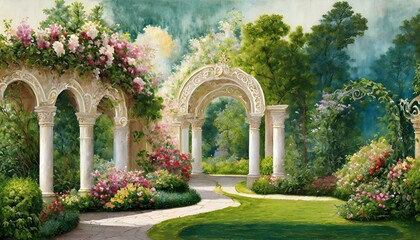 Fototapeta na wymiar Painting of Garden