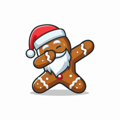 Vector gingerbread man cartoon character dabbing vector hand drawn illustration. Dabbing Gingerbread Man Cartoon. Ai generated