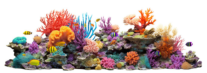Vibrant coral reef cut out - obrazy, fototapety, plakaty