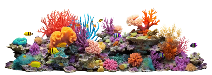 Schilderijen op glas Vibrant coral reef cut out © Yeti Studio