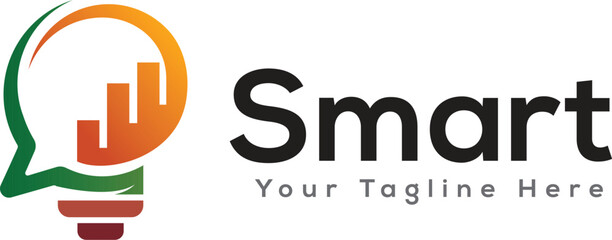 smart chat forum finance solution logo icon symbol design template illustration inspiration - obrazy, fototapety, plakaty