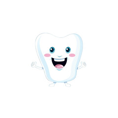 Fototapeta premium Happy tooth illustration on transparent background. generative ai