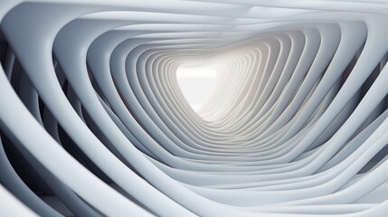 Futuristic abstract white tunnel.