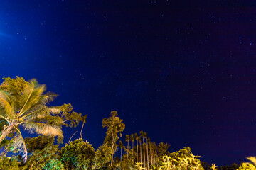 Abstract background of celestial stars, blurred wallpaper of the Milky Way at night, is a natural beauty. Seen during the time of the season