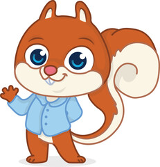Charming and Friendly Student School Squirrel Vector EPS