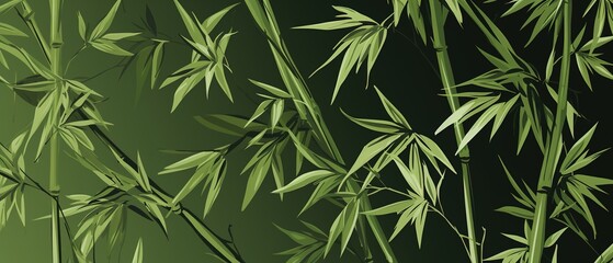 Obraz premium Bamboo trees on isolated dark background.