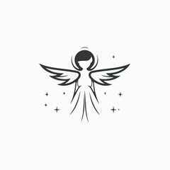 Christmas Angel in cartoon, doodle style. Isolated 2d vector illustration in logo, icon style, Eps 10. AI Generative