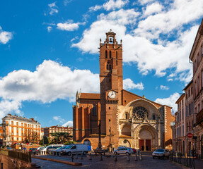 The atypical Saint-Etienne cathedral of Toulouse, in Haute Garonne, in Occitanie, France