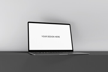 laptop with blank screen