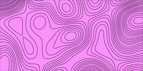 Black-pink background from a line similar to a. Natural printing illustrations of Map in Contour Line Light topographic topo contour map and Ocean topographic line map with curvy isolines