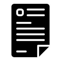 document data paper write mail vector solid icon, suitable for business office work use.