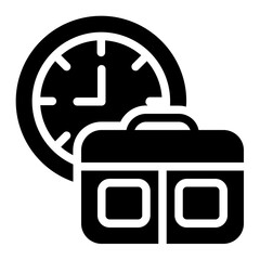 clock watch time vector solid icon, suitable for business office work use.