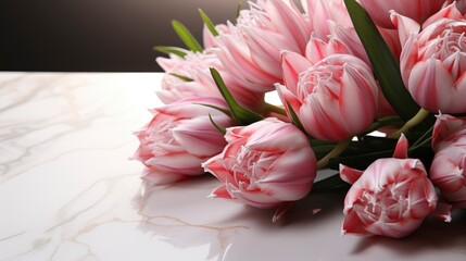 Pink Tulips Aloe On White Table, HD, Background Wallpaper, Desktop Wallpaper