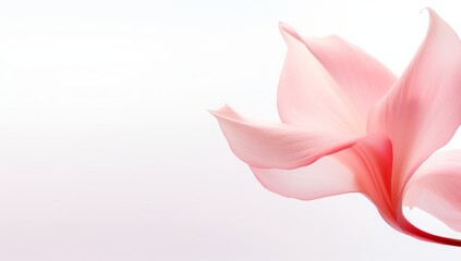 beautiful delicate pink flower petals on white background