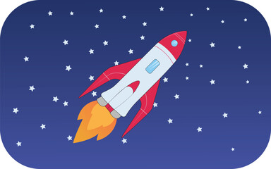 Naklejka premium Flat Design , Rocket flat design , flat illustration, rocket illustration