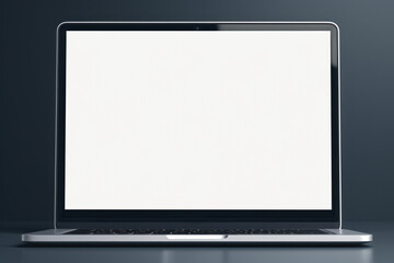 macbook like laptop with blank screen for website, mockup, close