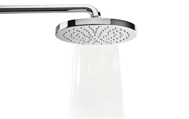 Chrome Showerhead Gleams Isolated on Transparent Background PNG. - obrazy, fototapety, plakaty