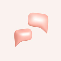 Pink 3d bubble speeches on white background