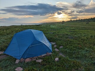 Tent on the shore of the North Sea