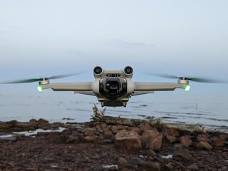 Drone hanging in the air close up