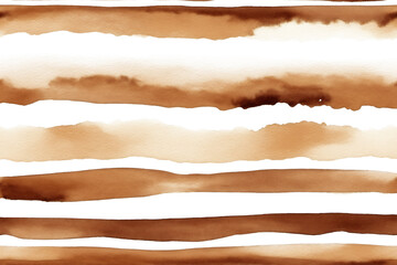 abstract watercolor brown stripes on transparent background - obrazy, fototapety, plakaty