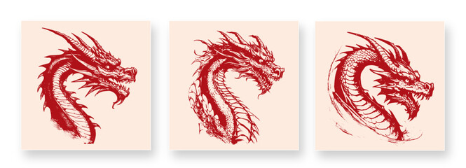 chinese, dragon, love, vector, illustration, design, red, icon, heart, animal, sign, valentine, flag, art, flower, nature, china, dragon, button, decoration, shape, paper, silhouette