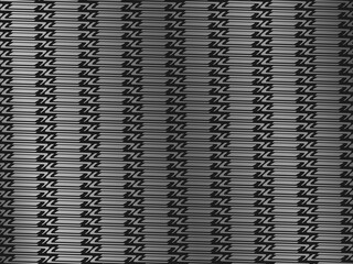 Unique black metal texture steel background. Perforated metal sheet.