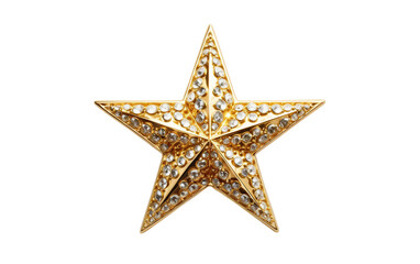 Fototapeta na wymiar Golden Starlight Shimmering Ornament Isolated on Transparent Background PNG.