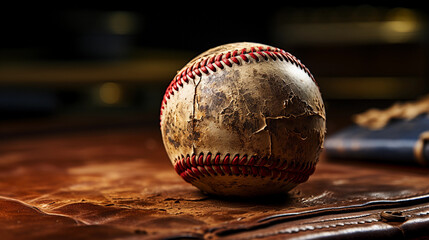 Baseball Awaiting the Pitch: A Close-Up on the Mound - obrazy, fototapety, plakaty