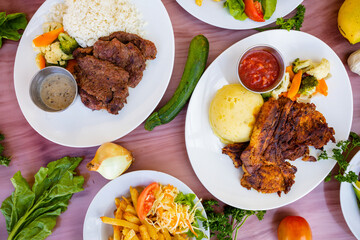 meat with vegetables and rice
