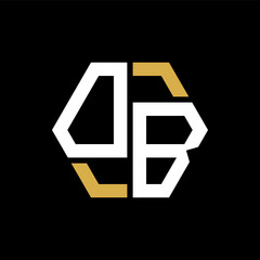 OB letter logo creative design.OB black monogram polygonal shape vector. OB unique design.
