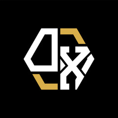 OX letter logo creative design.OX black monogram polygonal shape vector. OX unique design.
