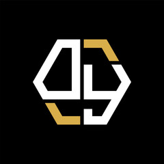 OY letter logo creative design.OY black monogram polygonal shape vector. OY unique design.
