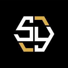 SY letter logo creative design.SY black monogram polygonal shape vector. SY unique design.

