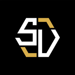 SU letter logo creative design.SU black monogram polygonal shape vector. SU unique design.
