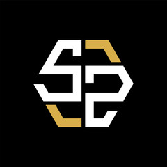 Obraz premium SZ letter logo creative design.SZ black monogram polygonal shape vector. SZ unique design. 