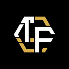 TF letter logo creative design.TF black monogram polygonal shape vector. TF unique design.
