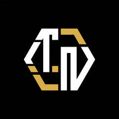 TN letter logo creative design.TN black monogram polygonal shape vector. TN unique design.
