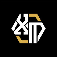 XM letter logo creative design.XM black monogram polygonal shape vector. XM unique design.
