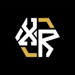 XR letter logo creative design.XR black monogram polygonal shape vector. XR unique design.
