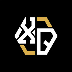 XQ letter logo creative design.XQ black monogram polygonal shape vector. XQ unique design.
